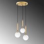 Opviq Lámpara de Araña 11469, Elegante Diseño Moderno Escandinavo, Dorado Brillante, Metal y Cristal, Ajustable 34x34x134 cm